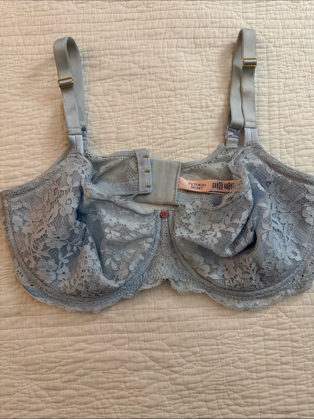 Victoria's Secret Pale Blue Lace Underwire Bra 38DDD